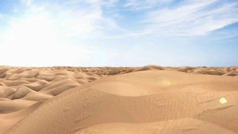 Perfectly Loop Camera flight over sand dunes Stock Footage 73334103