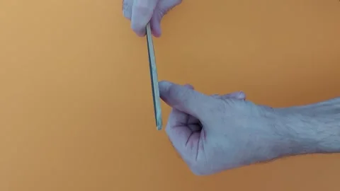 Perfectly Sharpened Nails: Nail File Mastery Stock Footage 305540950