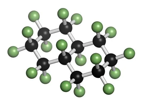 Perfluorodecalin fluorocarbon molecule Stock Illustration