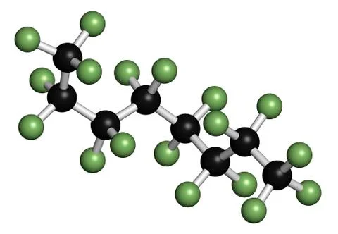 Perfluorooctane molecule, illustration Stock-Illustration