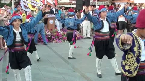 Perfomance of children dancing troop Stock Footage 10723725
