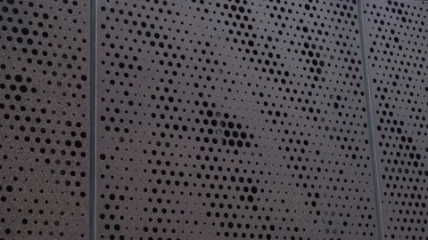 Perforated Brown Steel Wall Feature Vídeo Stock 145239934