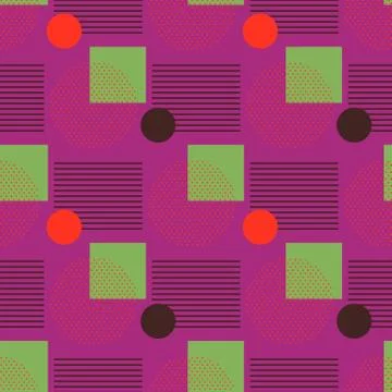 Perforated circle and squares seamless pattern Ilustración de archivo