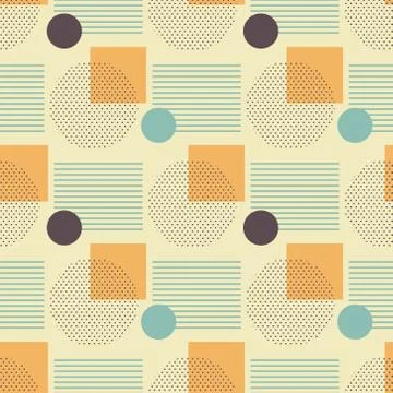 Perforated circle and squares seamless pattern Ilustración de archivo