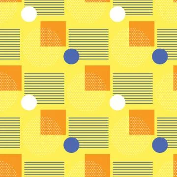Perforated circle and squares seamless pattern Ilustración de archivo