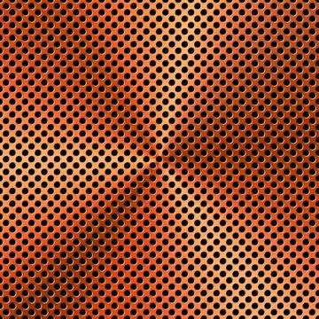 Perforated copper texture. Brushed stainless steel plate. Polished metal surface Stock Illustration