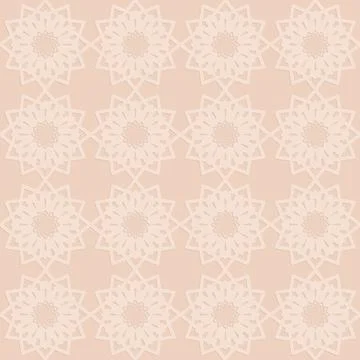 Perforated embossed seamless pattern on beige background, Arabic arabesque st Stock Illustration