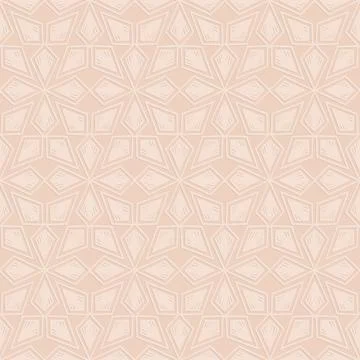 Perforated embossed seamless pattern on beige background, decorative art vect Illustrazione stock