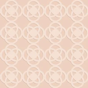 Perforated embossed seamless pattern on beige background, Arabic arabesque st Stock Illustration