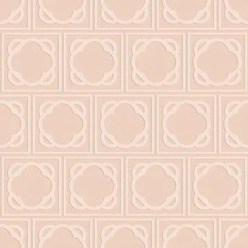 Perforated embossed seamless pattern on beige background, Arabic style art ve 스톡 일러스트