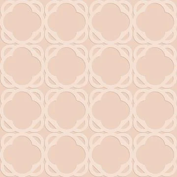 Perforated embossed seamless pattern on beige background, Arabic arabesque st Stock Illustration