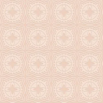 Perforated embossed seamless pattern on beige background, Arabic arabesque st Stock Illustration
