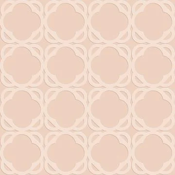 Perforated embossed seamless pattern on beige background, Arabic arabesque st Stock Illustration