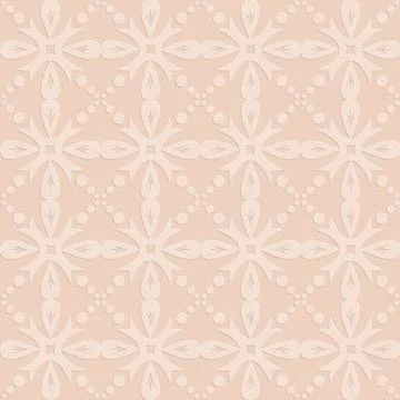 Perforated embossed seamless pattern on beige background, Arabic arabesque .. 스톡 일러스트