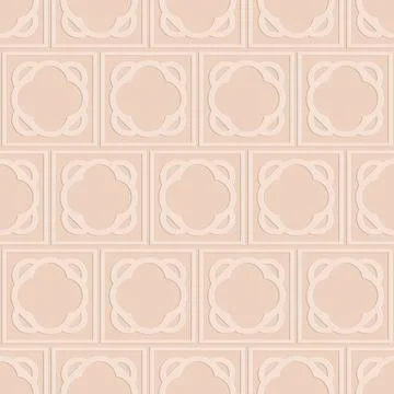 Perforated embossed seamless pattern on beige background, Arabic arabesque .. Stock Illustration