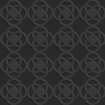Perforated embossed seamless pattern on dark gray background, Arabic arabesqu Illustrazione stock