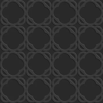 Perforated embossed seamless pattern on dark gray background, Arabic arabesqu 스톡 일러스트