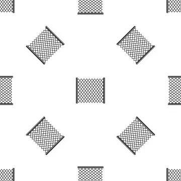 Perforated gate pattern seamless black Ilustração Stock