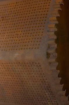 Perforated iron object. Foto stock