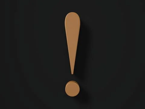 Perforated leather exclamation mark symbol Stock Illustration