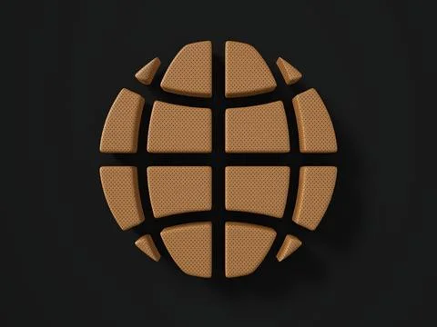 Perforated leather globe symbol Stockillustratie