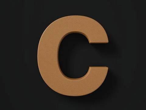 Perforated leather letter C Stock Illustration