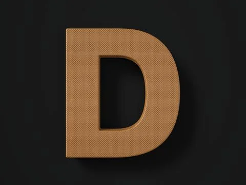 Perforated leather letter D Stock Illustration