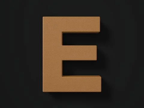Perforated leather letter E Stock Illustration