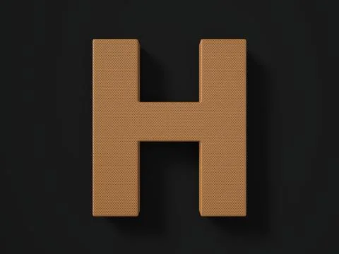 Perforated leather letter H Stock Illustration