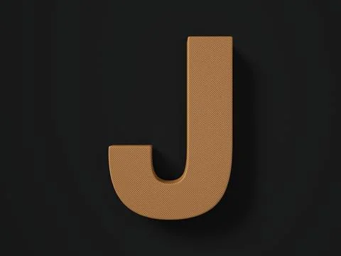 Perforated leather letter J Stock Illustration