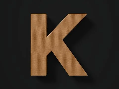 Perforated leather letter K Stock Illustration