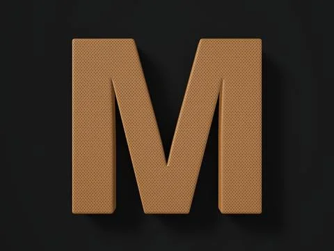 Perforated leather letter M Stock Illustration