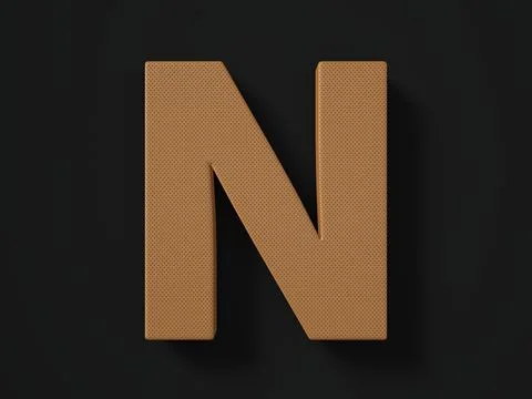 Perforated leather letter N Stock Illustration