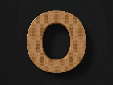 Perforated leather letter O Stock Illustration