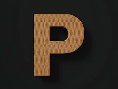 Perforated leather letter P Stock Illustration