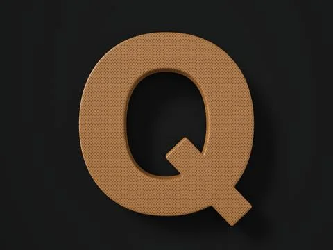 Perforated leather letter Q Stock Illustration