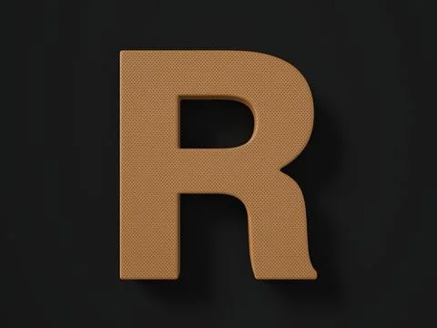 Perforated leather letter R Stock Illustration