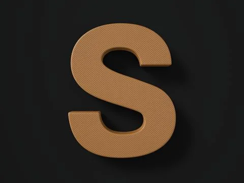 Perforated leather letter S Stock Illustration