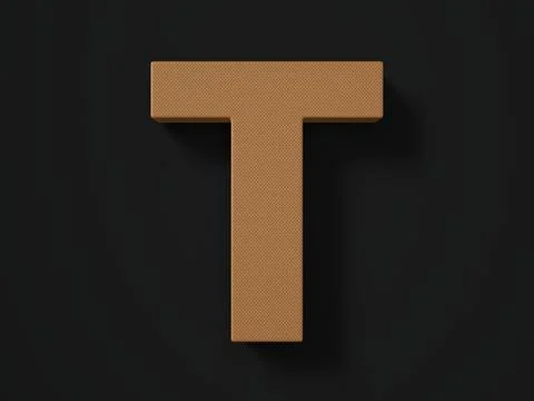Perforated leather letter T Stock Illustration