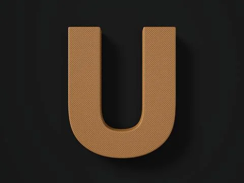 Perforated leather letter U Stock Illustration