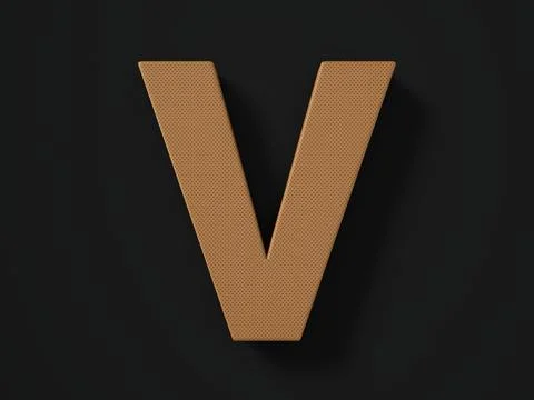 Perforated leather letter V Stock Illustration