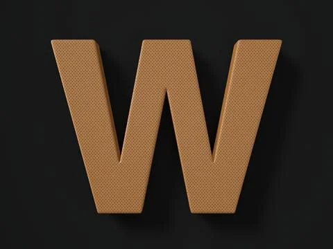 Perforated leather letter W Stock Illustration