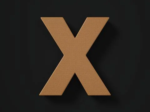 Perforated leather letter X Stock Illustration