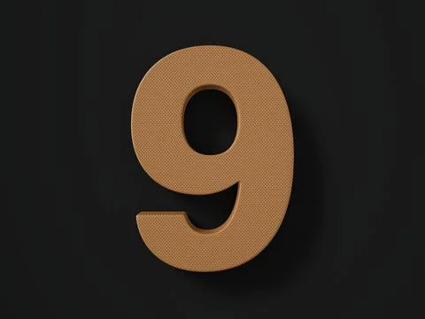 Perforated leather number nine Stock Illustration
