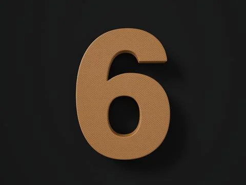 Perforated leather number six Stock Illustration