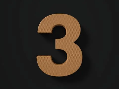 Perforated leather number three Stock Illustration