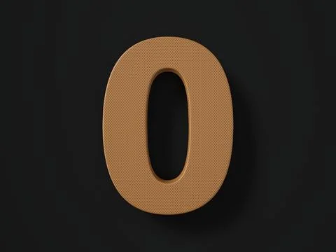 Perforated leather number zero Stock Illustration