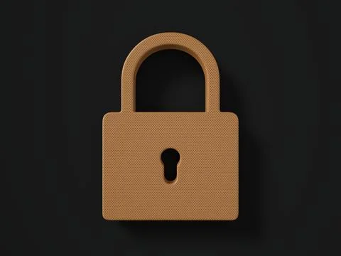 Perforated leather padlock symbol Stock Illustration