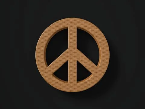 Perforated leather peace symbol Stock Illustration