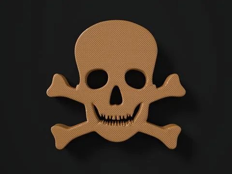 Perforated leather skull symbol Stock Illustration